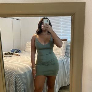 Green Double Lined Mini Sress